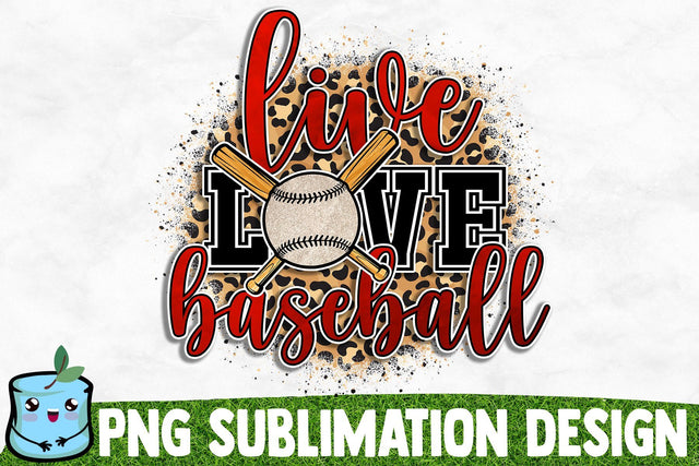 Live Love Baseball Sublimation Design Sublimation MintyMarshmallows 