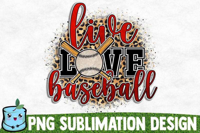 Live Love Baseball Sublimation Design Sublimation MintyMarshmallows 
