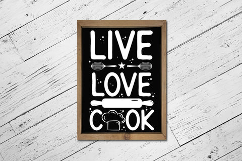 Live Love Cook - Funny Kitchen Sign SVG SVG CraftLabSVG 