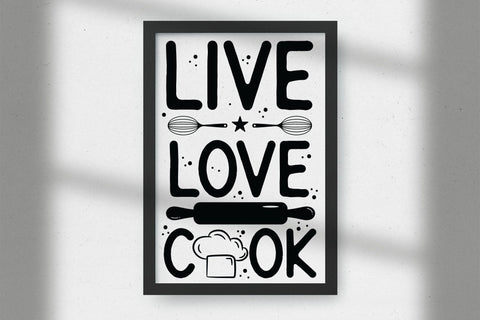 Live Love Cook - Funny Kitchen Sign SVG SVG CraftLabSVG 