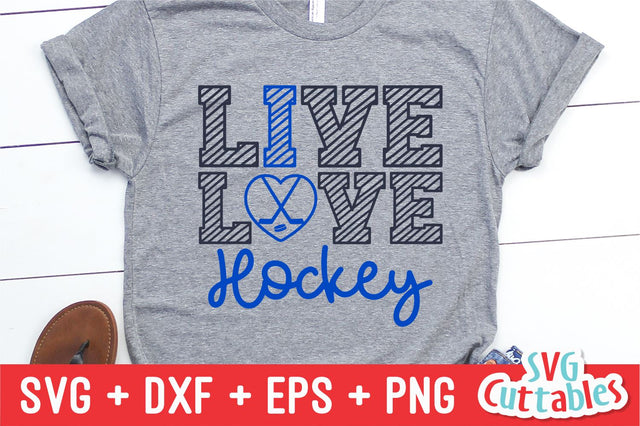 Live Love Hockey svg - Hockey Cut File - Hockey Saying - svg - dxf - eps - png - Silhouette - Cricut - Digital download SVG Svg Cuttables 