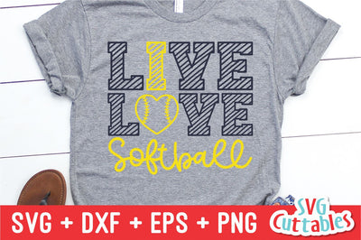 Live Love Softball Svg Cuttables 