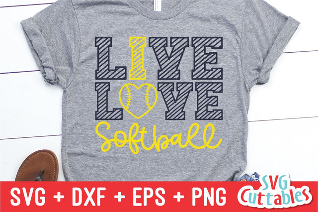 Live Love Softball Svg Cuttables 