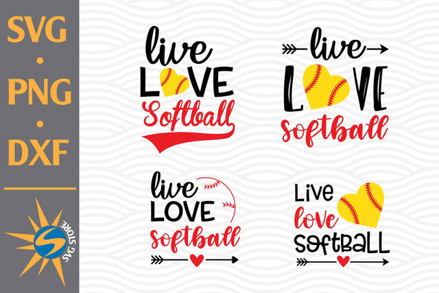 Live Love Softball SVG, PNG, DXF Digital Files Include SVG SVGStoreShop 