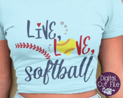 Live Love Softball Svg - Softball Svg SVG Crafty Mama Studios 