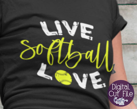 Live Love Softball Svg - Softball Svg SVG Crafty Mama Studios 