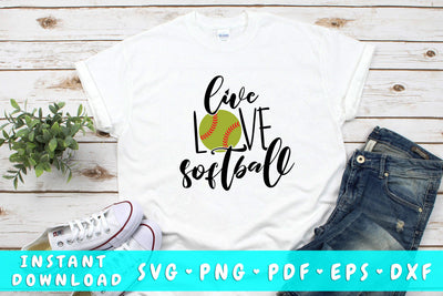 Live Love Softball SVG SVG HappyDesignStudio 