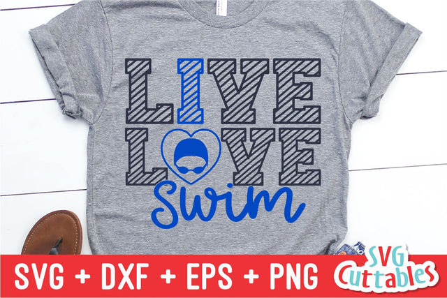 Live Love Swim svg - Swim Cut File - Swimming - svg - eps - dxf - png - Swim Cut Files - Silhouette - Cricut - Digital Download SVG Svg Cuttables 