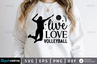 Live love Volleyball SVG SVG Regulrcrative 
