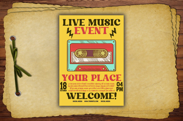 Live Music SVG Flyer Event Print Template SVG Jagonath Roy 