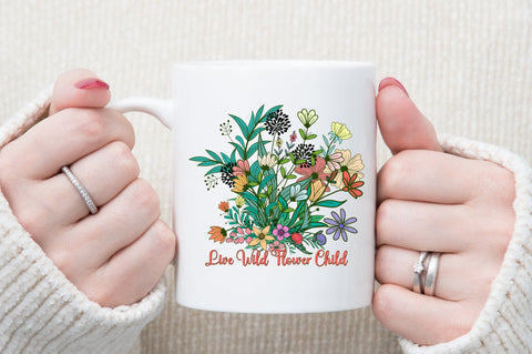 Live Wild Flower Child PNG Sublimation Sublimation designartist 