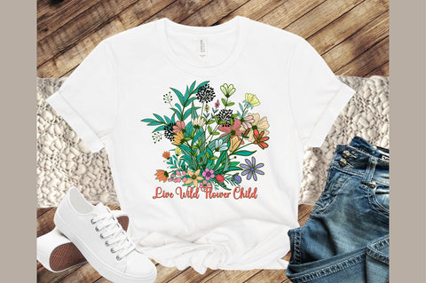 Live Wild Flower Child PNG Sublimation Sublimation designartist 