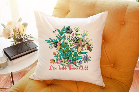 Live Wild Flower Child PNG Sublimation Sublimation designartist 