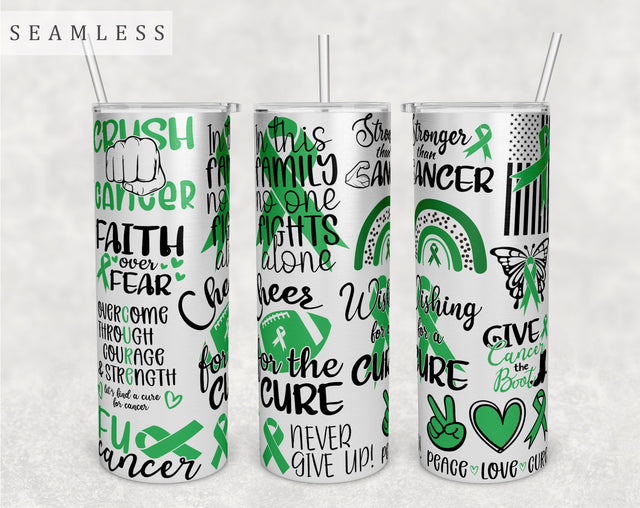 Liver Cancer Awareness Tumbler Wrap, 20 Oz Skinny Tumbler Sublimation Design, Seamless Liver Cancer Warrior Tumbler PNG Sublimation HappyDesignStudio 