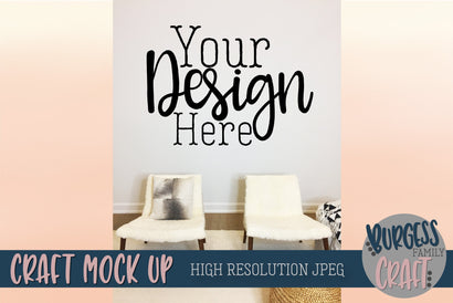 Living room wall art Craft mock up | High resolution JPEG SVG Burgess Family Craft 
