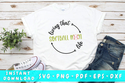 Living That Softball Mom Life SVG SVG HappyDesignStudio 