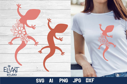 Lizard SVG, Lizard Silhouette PNG, Desert Animal Design. SVG Elinorka 