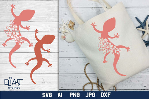 Lizard SVG, Lizard Silhouette PNG, Desert Animal Design. SVG Elinorka 