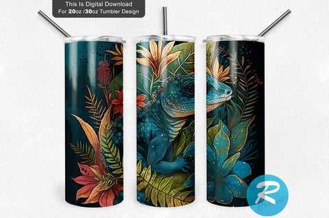 Lizards Dark Background 20 oz / 30 oz Tumbler PNG Sublimation Regulrcrative 