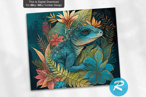 Lizards Dark Background 20 oz / 30 oz Tumbler PNG Sublimation Regulrcrative 