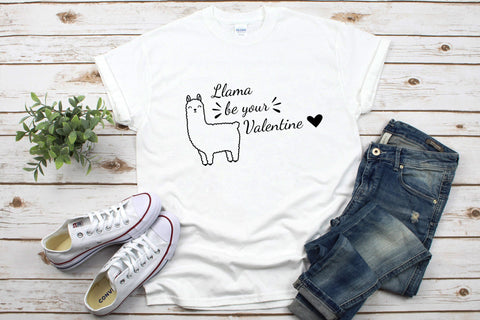 Llama Be Your Valentine SVG SVG HappyDesignStudio 