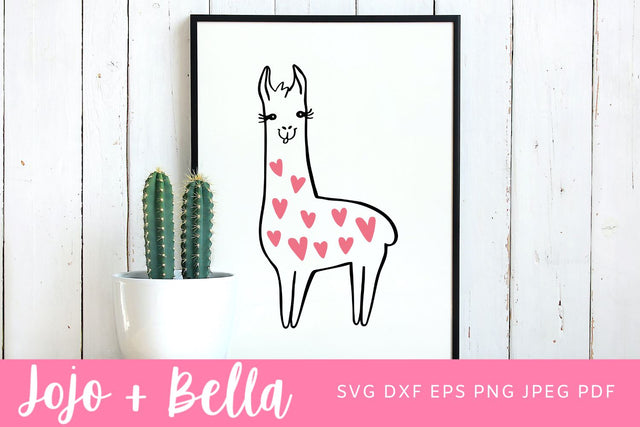 Llama Be Your Valentine Svg, Valentine’s Day Svg, Llama SVG, Hearts Svg, Kids Valentines Shirt Svg File for Cricut & Silhouette, Png SVG Jojo&Bella 