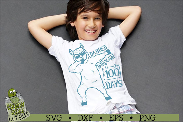 Llama Dab 100 Days of School SVG Crunchy Pickle 