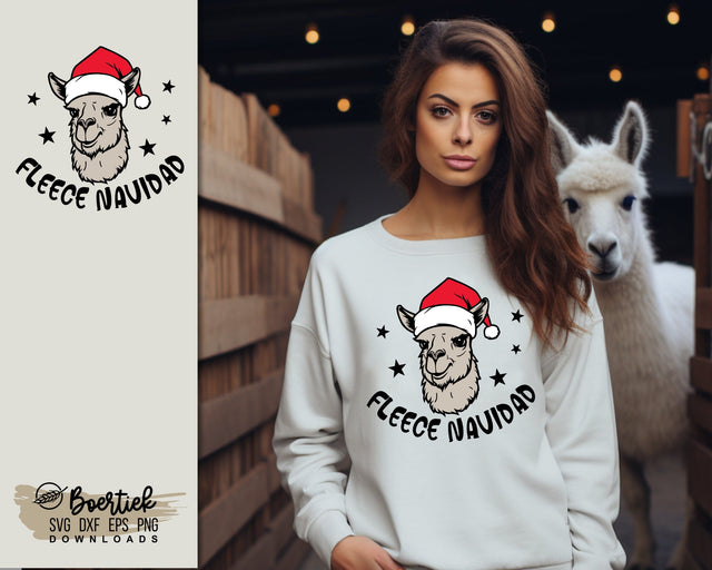 Llama Fleece Navidad, Christmas, SVG file SVG Boertiek 