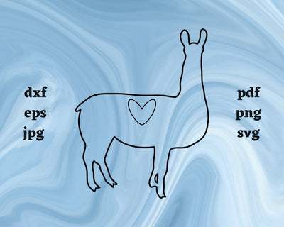 Llama Heart SVG Cut File SVG Northern Light SVG 