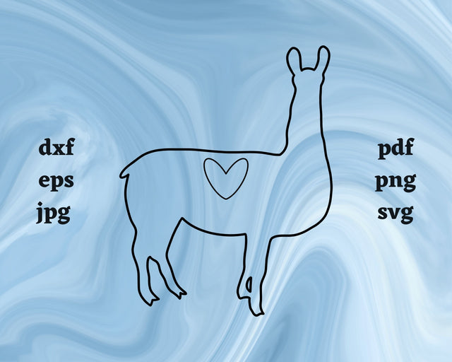 Llama Heart SVG Cut File SVG Northern Light SVG 