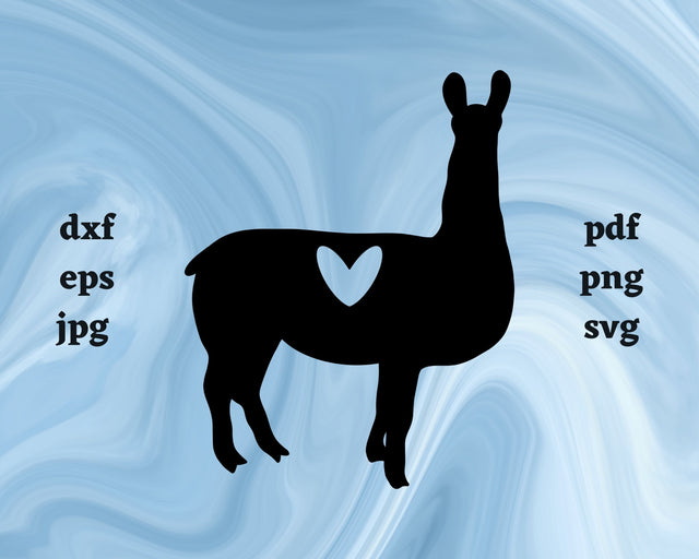 Llama Heart SVG Cut File SVG Northern Light SVG 