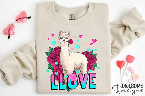 Llama Love Valentine PNG Sublimation Sublimation Owlsome.Designs 