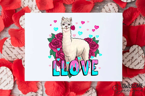 Llama Love Valentine PNG Sublimation Sublimation Owlsome.Designs 