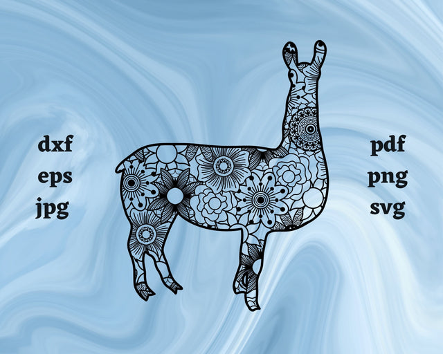 Llama Mandala SVG Cut File SVG Northern Light SVG 
