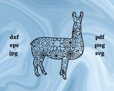Llama Mandala SVG Cut File SVG Northern Light SVG 