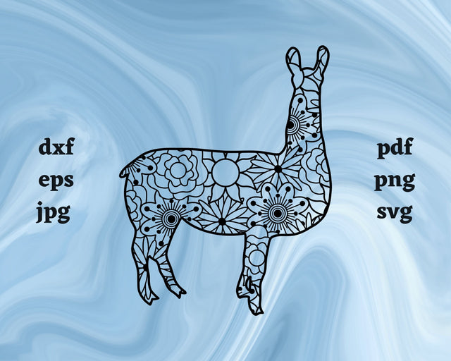 Llama Mandala SVG Cut File SVG Northern Light SVG 