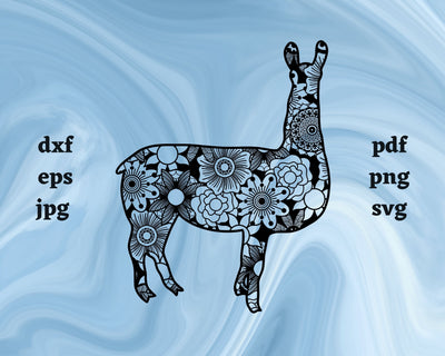 Llama Mandala SVG Cut File SVG Northern Light SVG 