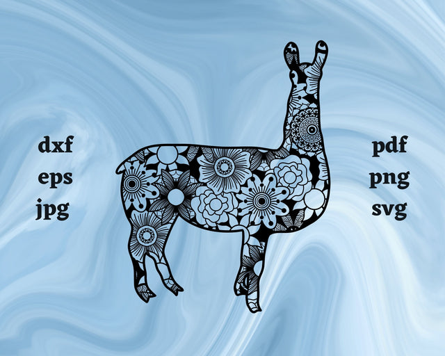 Llama Mandala SVG Cut File SVG Northern Light SVG 