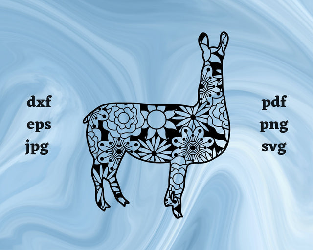 Llama Mandala SVG Cut File SVG Northern Light SVG 
