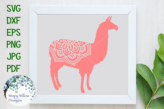 Llama Mandala SVG Wispy Willow Designs 