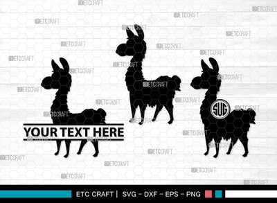 Llama Monogram, Llama Silhouette, Llama SVG, Lama Svg, Llama Mama Svg, Cute Llama Svg, Alpaca Svg, SB00290 SVG ETC Craft 