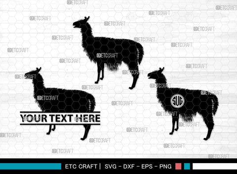 Llama Monogram, Llama Silhouette, Llama SVG, Lama Svg, Llama Mama Svg, Cute Llama Svg, Alpaca Svg, SB00290 SVG ETC Craft 