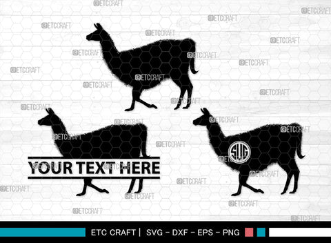 Llama Monogram, Llama Silhouette, Llama SVG, Lama Svg, Llama Mama Svg, Cute Llama Svg, Alpaca Svg, SB00290 SVG ETC Craft 