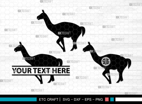 Llama Monogram, Llama Silhouette, Llama SVG, Lama Svg, Llama Mama Svg, Cute Llama Svg, Alpaca Svg, SB00290 SVG ETC Craft 
