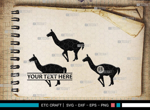 Llama Monogram, Llama Silhouette, Llama SVG, Lama Svg, Llama Mama Svg, Cute Llama Svg, Alpaca Svg, SB00290 SVG ETC Craft 