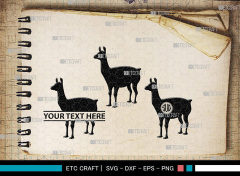 Llama Monogram, Llama Silhouette, Llama SVG, Lama Svg, Llama Mama Svg, Cute Llama Svg, Alpaca Svg, SB00290 SVG ETC Craft 