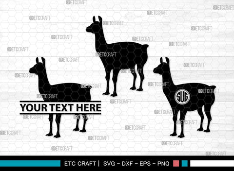 Llama Monogram, Llama Silhouette, Llama SVG, Lama Svg, Llama Mama Svg, Cute Llama Svg, Alpaca Svg, SB00290 SVG ETC Craft 