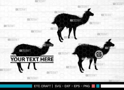 Llama Monogram, Llama Silhouette, Llama SVG, Lama Svg, Llama Mama Svg, Cute Llama Svg, Alpaca Svg, SB00290 SVG ETC Craft 