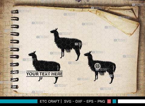 Llama Monogram, Llama Silhouette, Llama SVG, Lama Svg, Llama Mama Svg, Cute Llama Svg, Alpaca Svg, SB00290 SVG ETC Craft 