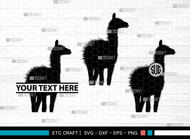 Llama Monogram, Llama Silhouette, Llama SVG, Lama Svg, Llama Mama Svg, Cute Llama Svg, Alpaca Svg, SB00290 SVG ETC Craft 